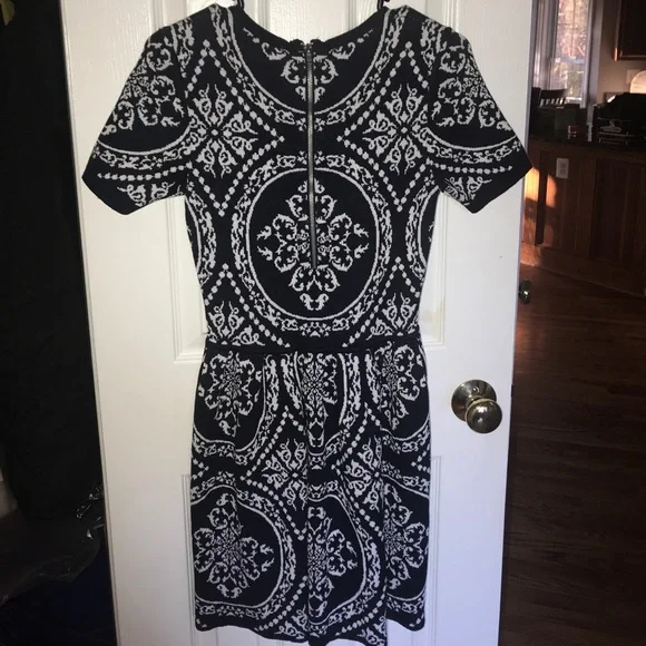 Midnight blue Romeo & Juliet Coture Brocade Sweater Dress - Picture 6 of 7